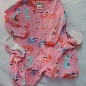 3T Fox Fleece Footie Pajamas